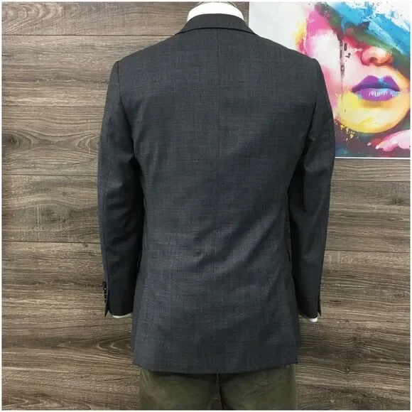 J CREW Mens Blazer Sport Coat Casual Jacket Size 38R‎ Gray Wool Suit THOMPSON